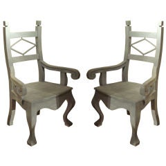 Pair of Artisan Made Arm Chairs