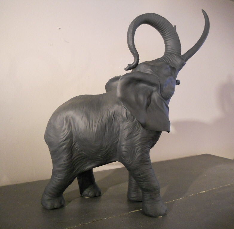 Black Bisque Porcelain Elephant at 1stDibs