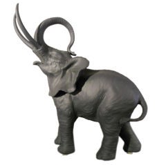 Black Bisque Porcelain Elephant