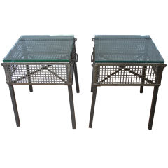 Vintage PAIR of Steel Side Tables