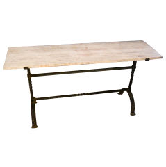 Travertine Top Console Table