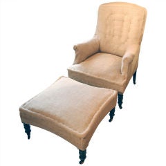 Napoleon lll Arm Chair and Ottoman