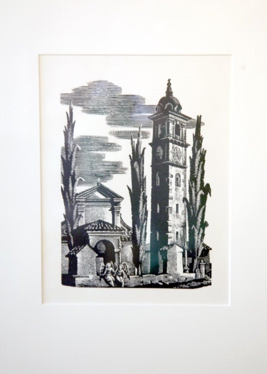 Italian Set of 6 Lithographs of Churches of Italy