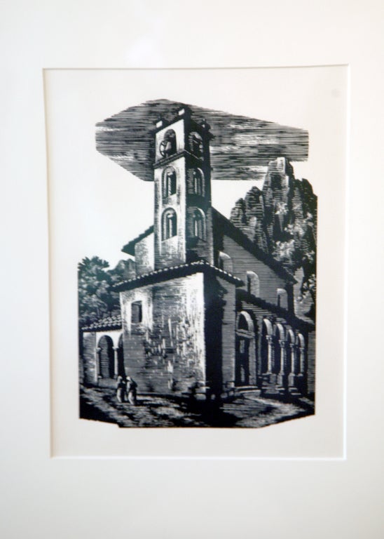20th Century Set of 6 Lithographs of Churches of Italy