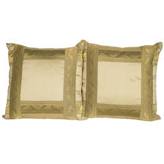 Pair of Gold Silk Pillows