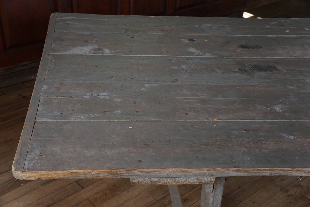 Folding Farm Table In Excellent Condition In Hudson, NY