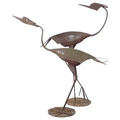 Pair of Sculpted Herons