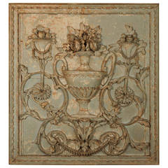 Louis XVI Carved and Painted Panel, 18th Century