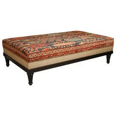 Persian Rug Upholstered Ottoman