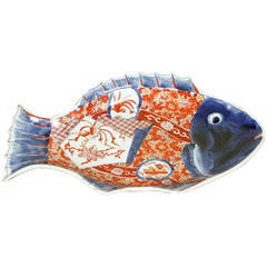 A Japanese Imari Large Fish Form Serving Platter, circa 1885