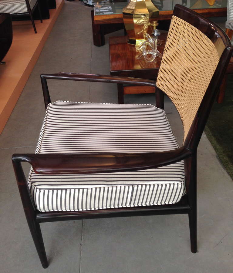 Pair of Brazilian Jacaranda Cane Chairs by Studio Branco & Preto In Excellent Condition In Los Angeles, CA