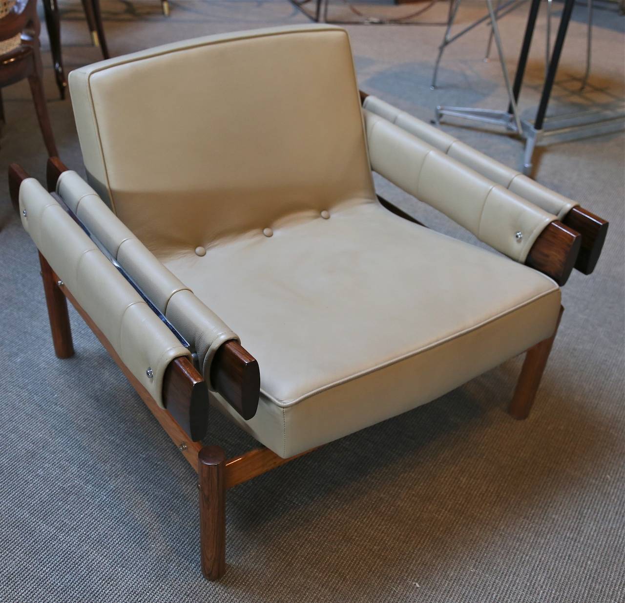 Mid-Century Modern Pair of Percival Lafer Brazilian Club Chairs