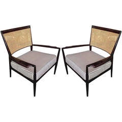 Pair of Brazilian Jacaranda Cane Chairs by Studio Branco & Preto