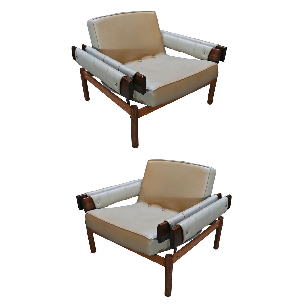 Pair of Percival Lafer Brazilian Club Chairs