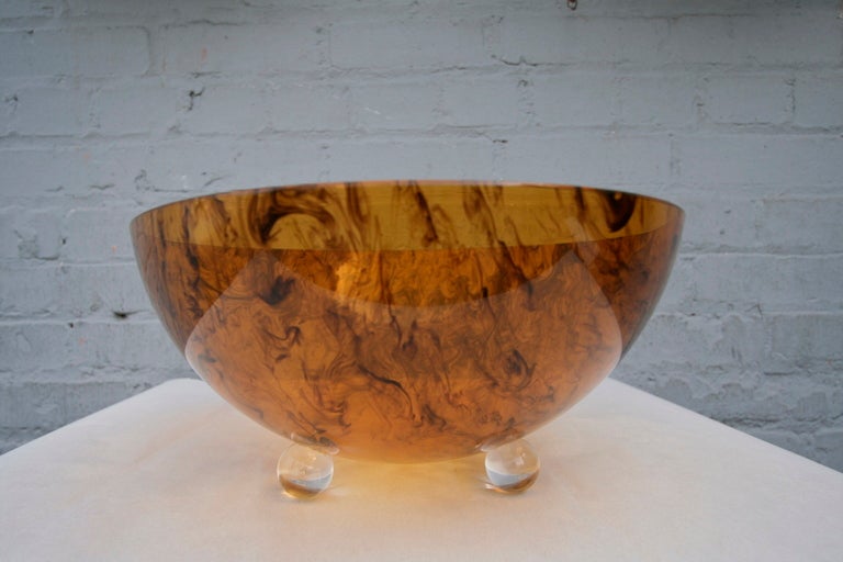 Marbleized Lucite Bowl at 1stdibs