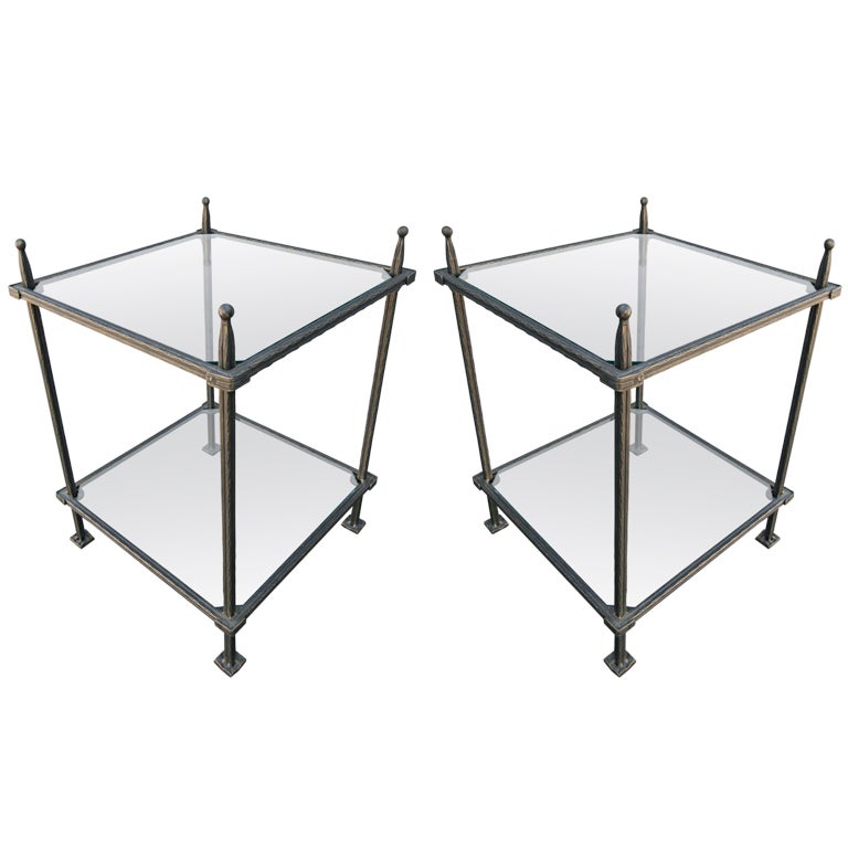 Claudio Rayes iron side tables, 1960s