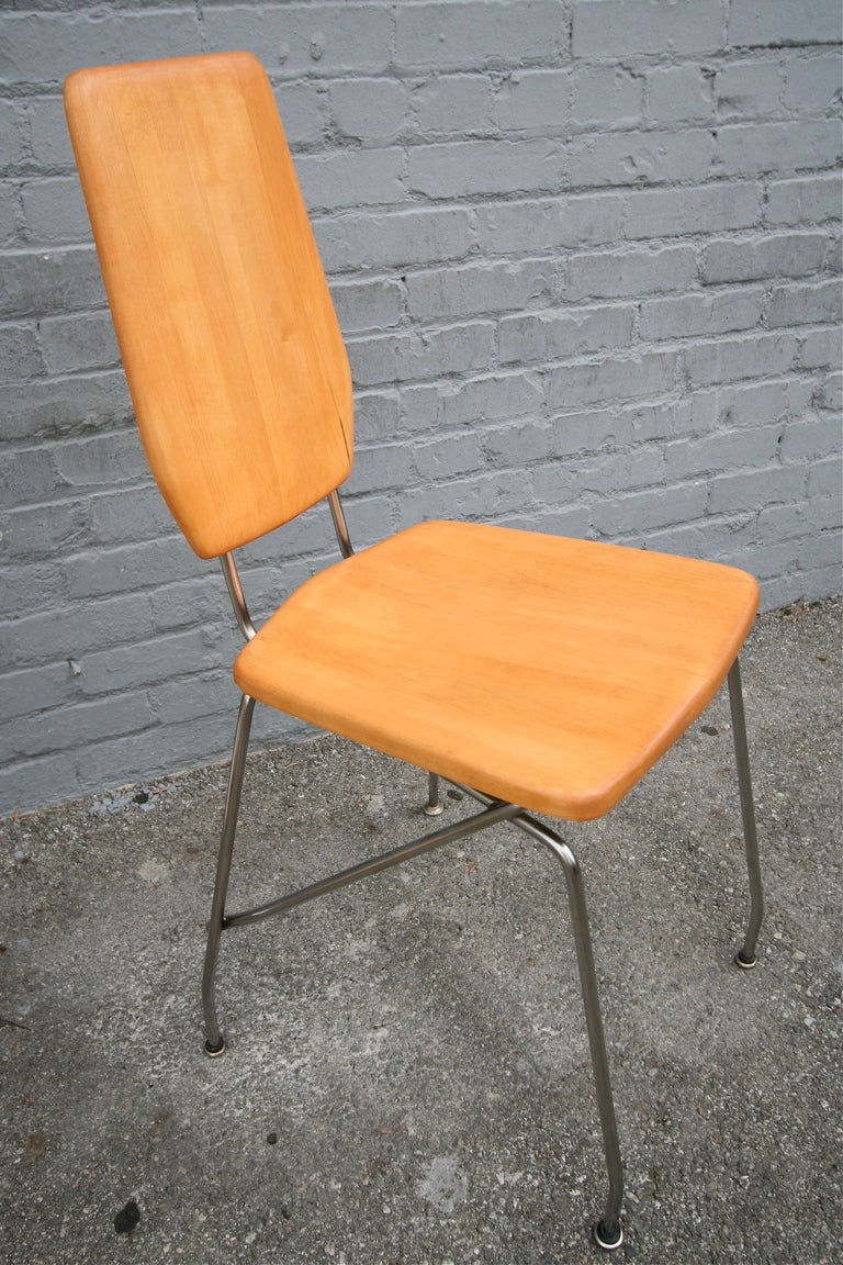 Robert Josten 1970s Metal Grid and Glass Desk with Wood Chair For Sale 2