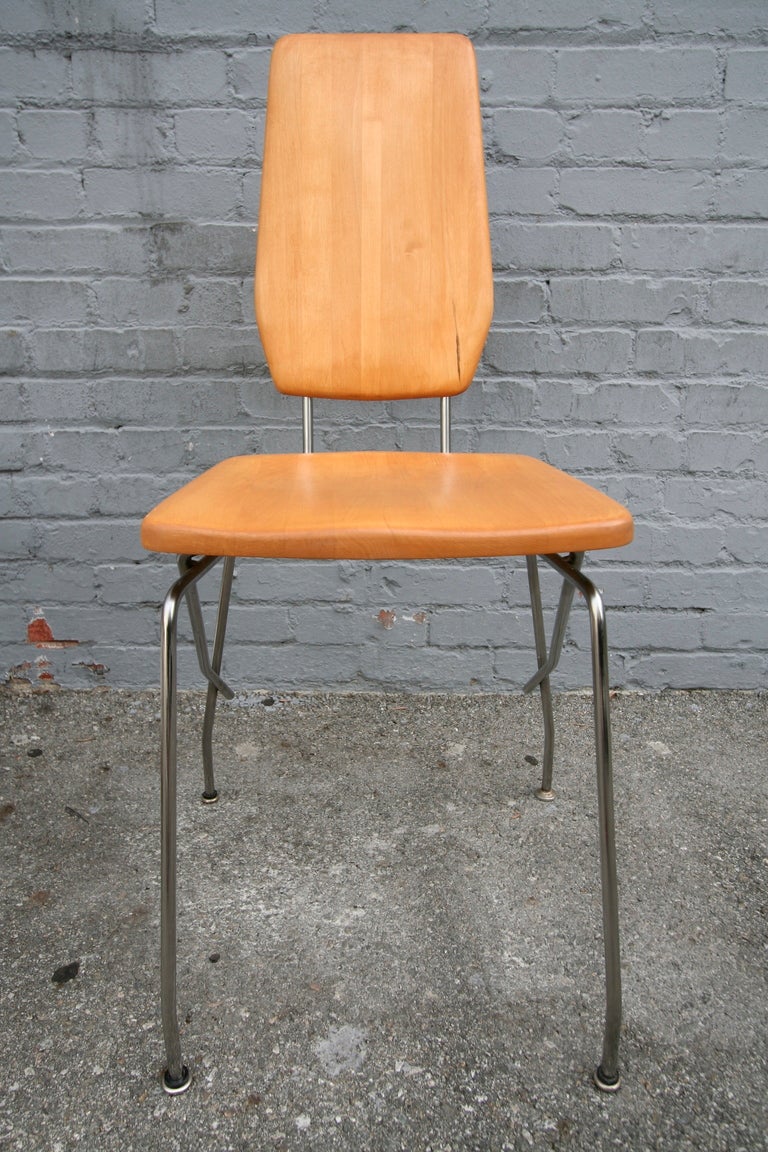 Robert Josten 1970s Metal Grid and Glass Desk with Wood Chair For Sale 3