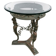 19th Century Imperial Bronze Side or Centre Table with Glass Top 9