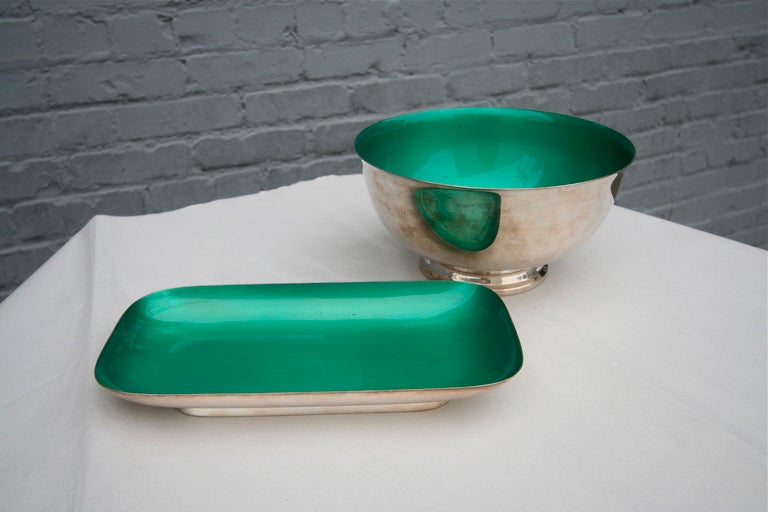 Reed and Barton bowl and platter, priced individually, please inquire for prices

Bowl:  Diameter: 9