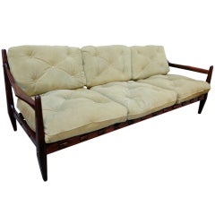 Jean Gillon 1960s Brazilian Jacaranda Three-Seat Sofa 10