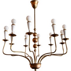 60
s Italian Copper and Brass Chandelier