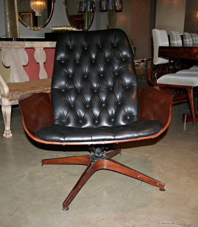 American 50's Plycraft Tufted Lounge Chair by George Mulhauser