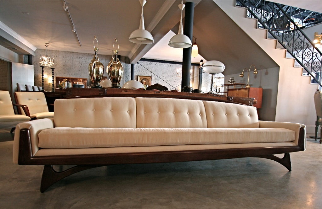 American 1970s Mohair Sofa Attributed to Adrian Pearsall