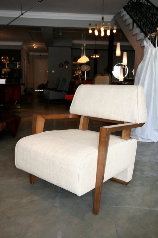 Pair of 1950s Art Deco French armchairs.