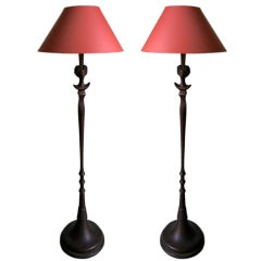 Pair of  70's "Tete de Femme" Floor Lamps