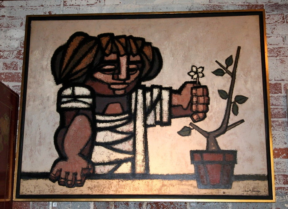 "Niña con Floor" Painting by Juan Manuel Sanchez