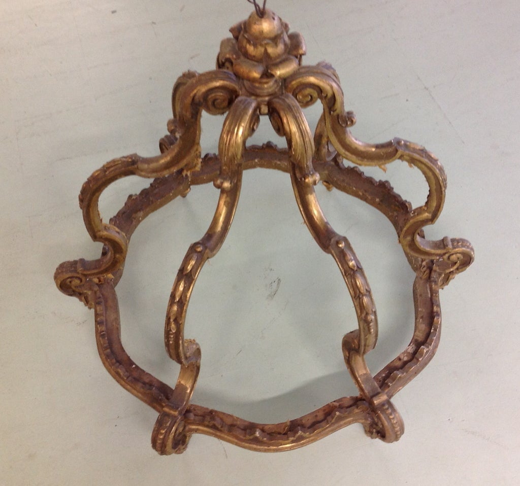 19th Century Italian Gilded Wood Bed Corona Crown For Sale 3