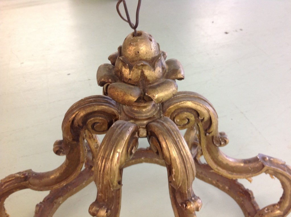 19th Century Italian Gilded Wood Bed Corona Crown For Sale 5