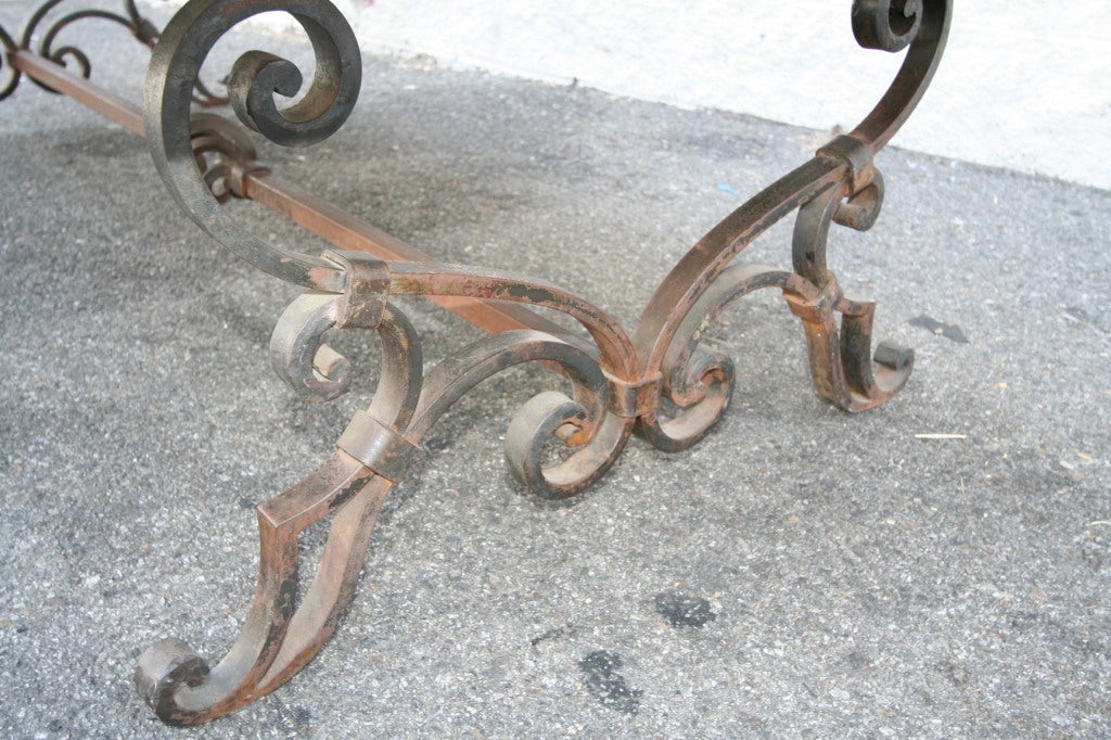 1940's Italian Iron and Marble Coffee Table