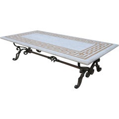 1940's Italian Iron and Marble Coffee Table