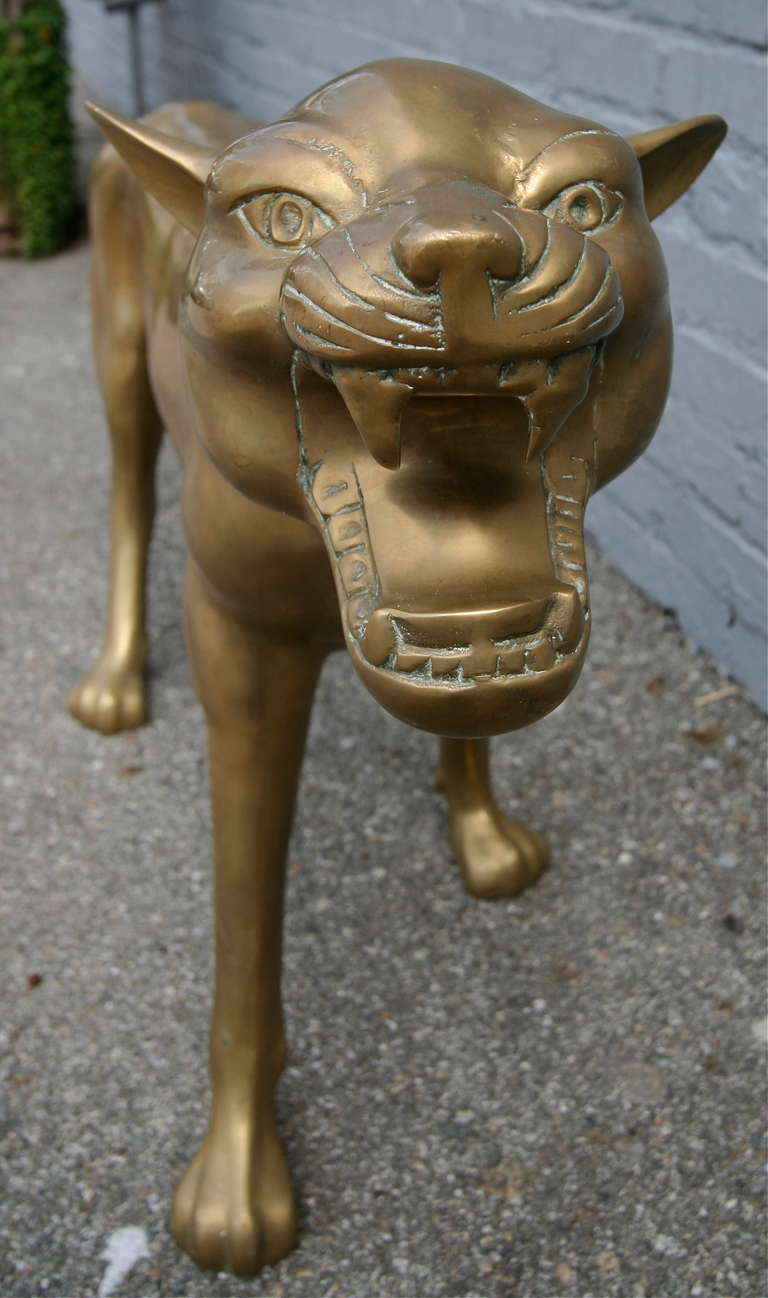Brass Cougar Sculpture from the 1960s 2