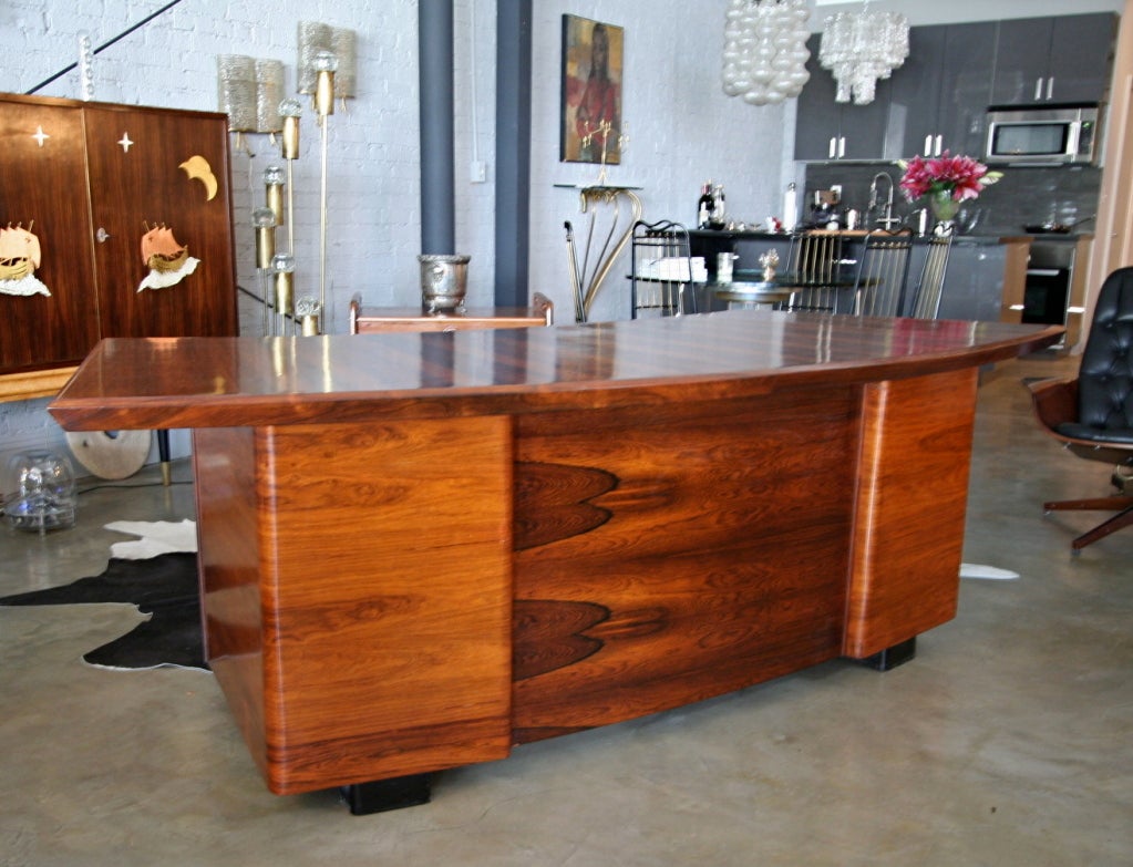 60's Jacaranda Desk by Joaquim Tenreiro