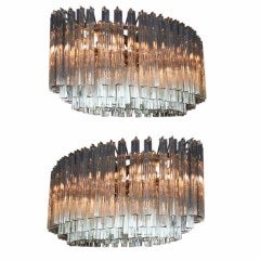 Pair of 1960's Murano Venini Chandeliers