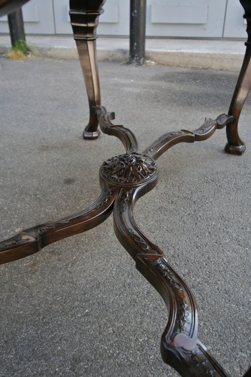 19th Century Dutch Library Table Desk and Four Chairs In Good Condition For Sale In Los Angeles, CA