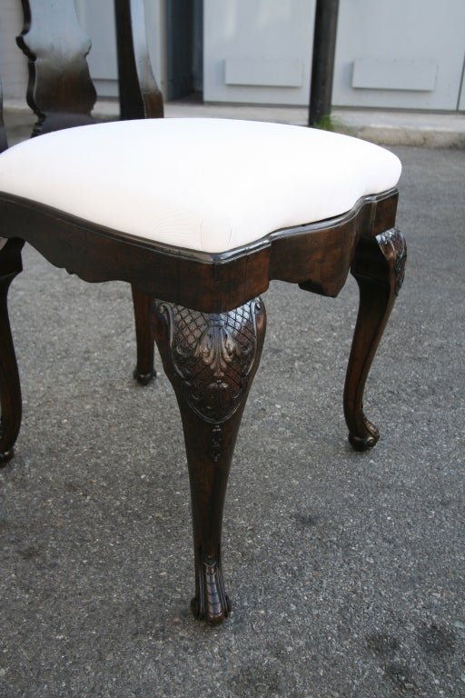 19th Century Dutch Library Table Desk and Four Chairs For Sale 2