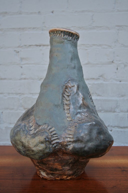 50's large hand built ceramic vessel