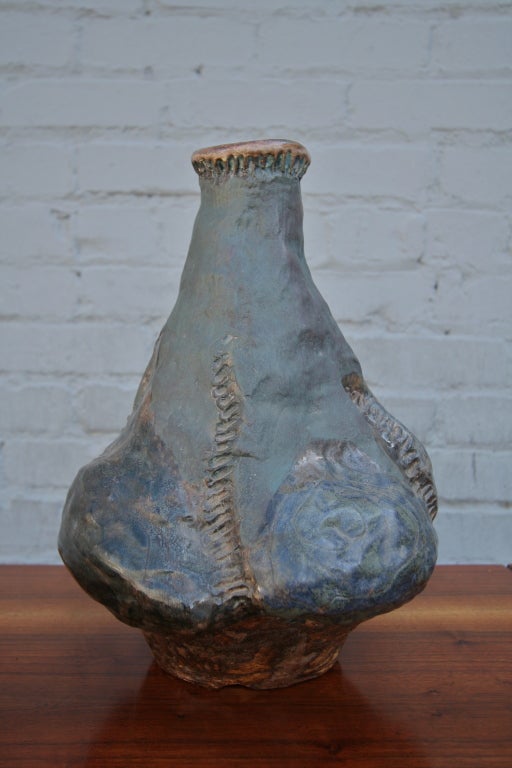 Mid-20th Century 50's Large Hand Built Ceramic Vessel