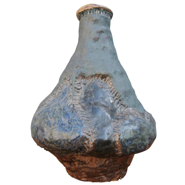 50's Large Hand Built Ceramic Vessel