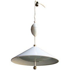 Lightolier 1970s Metal and Glass Hanging Lamp on Track 11