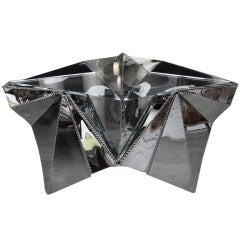 Star-shaped Metal And Glass Coffee Table