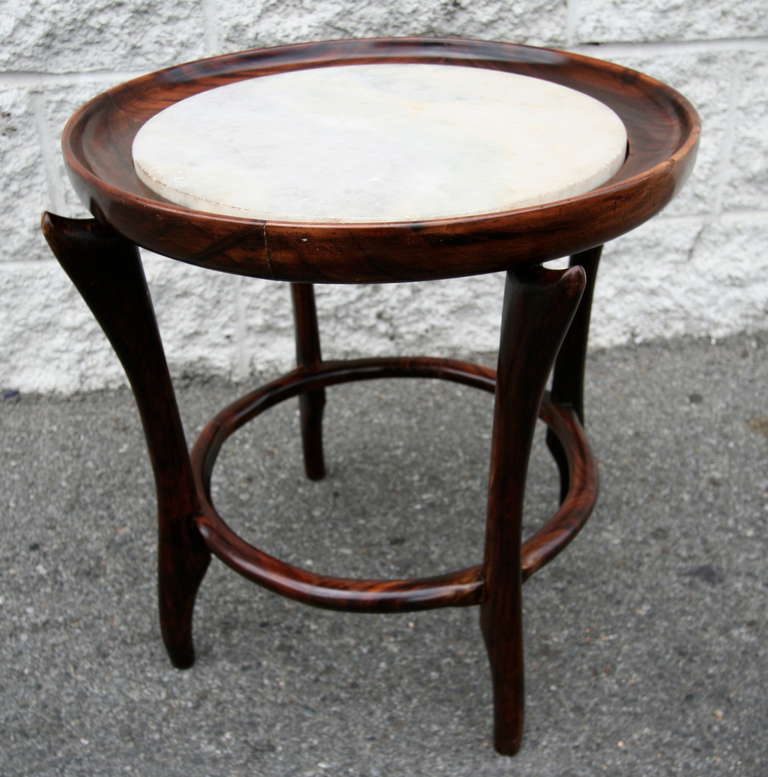 Small Jacaranda and Marble Side Table