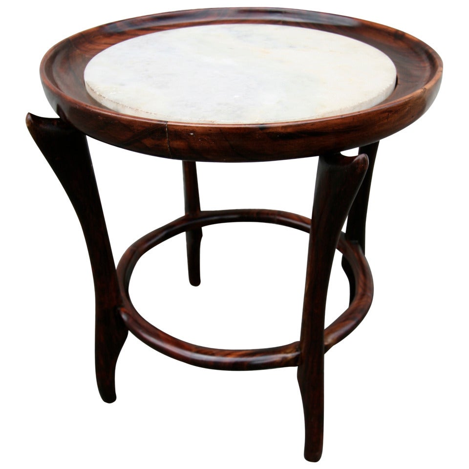 Small Jacaranda and Marble Side Table