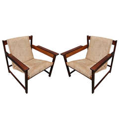 Pair of 1960s Sergio Rodrigues Brazilian Jacaranda Lia Chairs 8