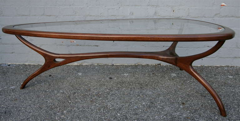 Mid-20th Century 1960s Brazilian Coffee Table with Glass Top