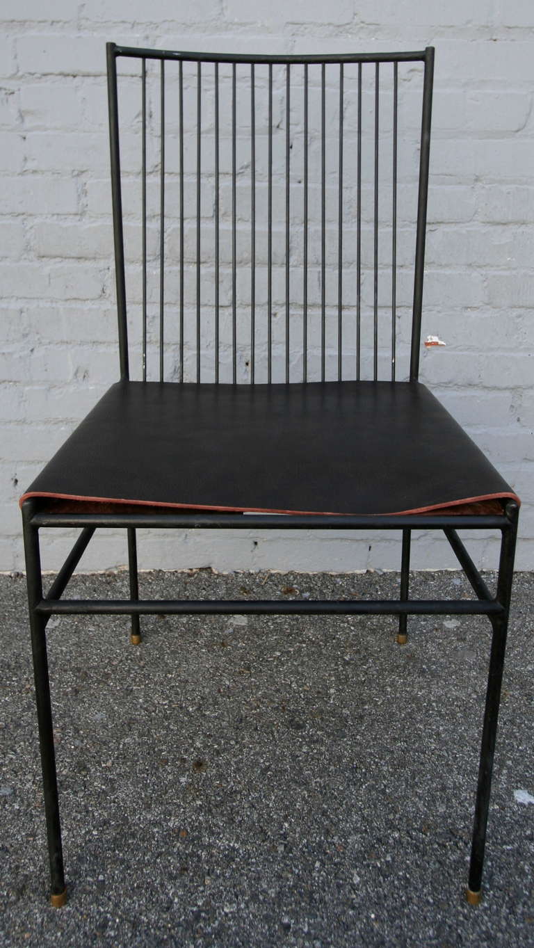 Mid-20th Century Set of Ten Tenreiro Iron Dining Chairs